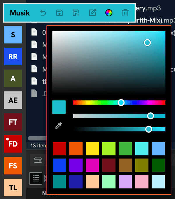 Layout colour picker