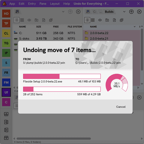 Screenshot of feature Undo for Everything