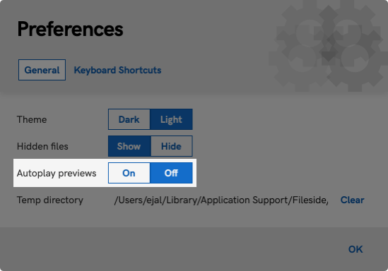 Autoplay previews setting
