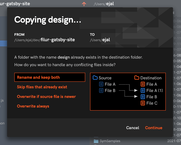 Conflict resolution dialog