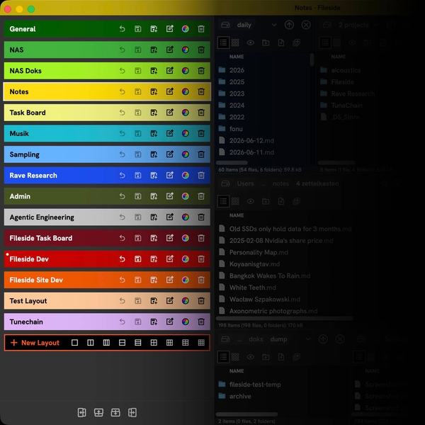 Layout bar expanded