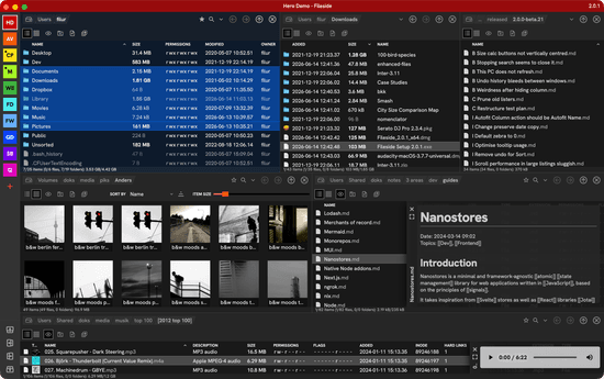 Laptop showing Fileside running